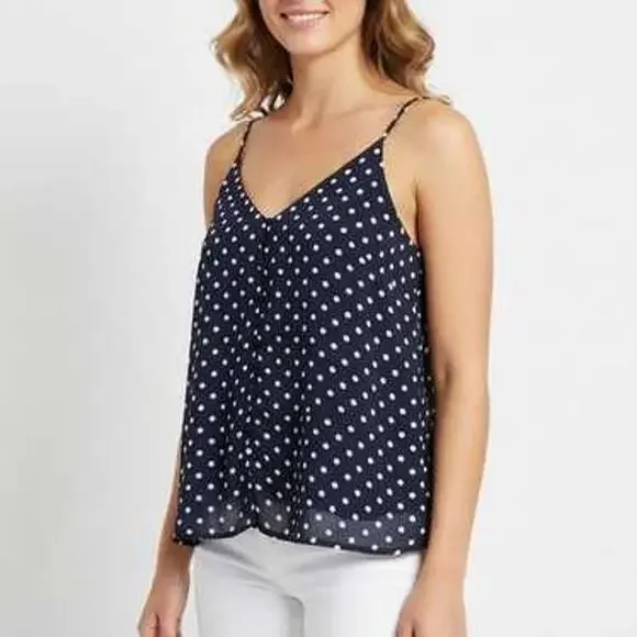 Sophie Rue | Leisha White Polka Dots Button Front Cami | Size XS - Picture 1 of 5